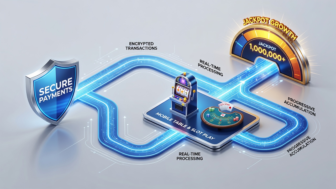 Mobile slot and table play supported by verified payment systems