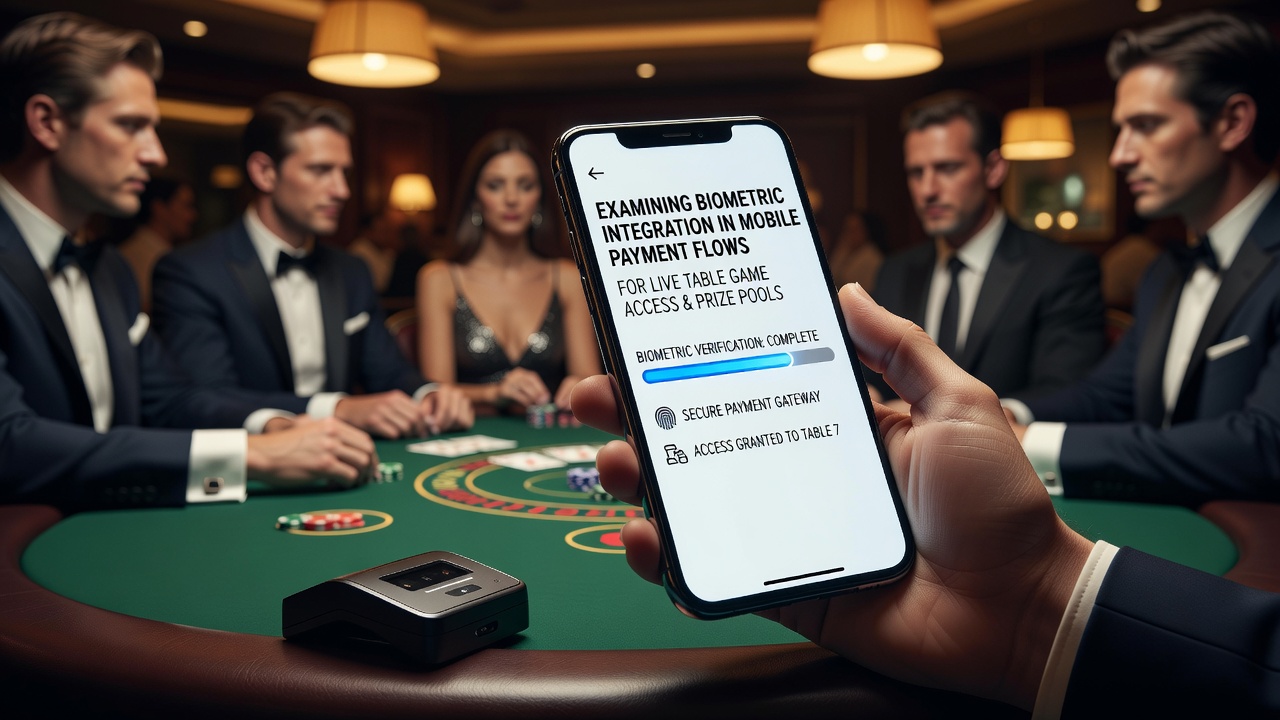Dashboard view of mobile app showing biometric-verified contributions to progressive prize pools in table games