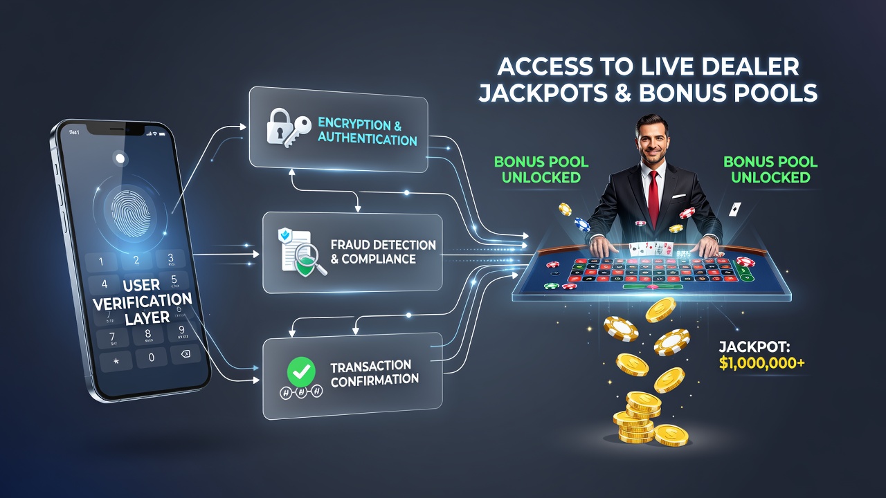 Secure mobile transaction flow connecting verification to jackpot eligibility in French gaming