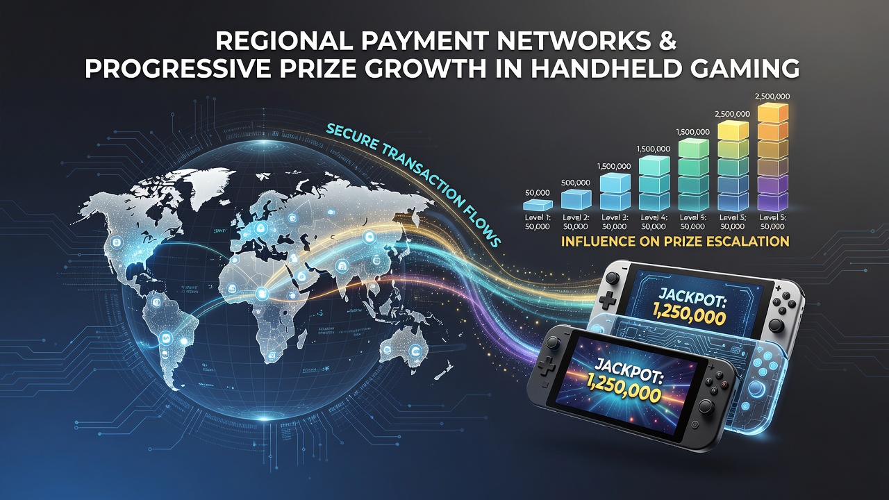Mobile gaming interface showing growing progressive jackpot linked to regional payment options